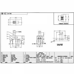 interruptor de deslizamiento SS23D15 Interruptor de banda deslizante de linterna SS23D15