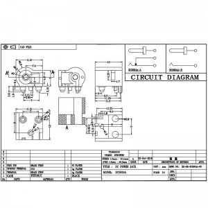DC Socket DC-0004a, aparición de electrodomésticos pequeños para purificadores de agua, dos-Tabón de carga de montaje en superficie del alfiler con columna de posicionamiento
