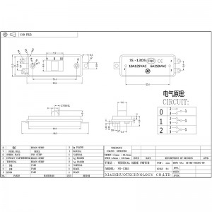 Interruptor de portaobjetos SS1305, secador de pelo, manta eléctrica, interruptor eléctrico del automóvil, interruptores denivel de corriente altas interruptores de deslizamiento