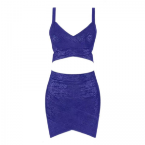 Camisola de punto impresa en oro de verano, juego de faldas de envoltura de cadera