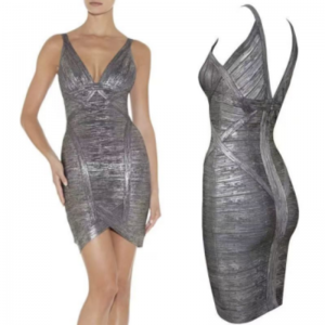 Mangates de doradas de dorado con estampado de verano Vestido de vendaje de vendaje apretado