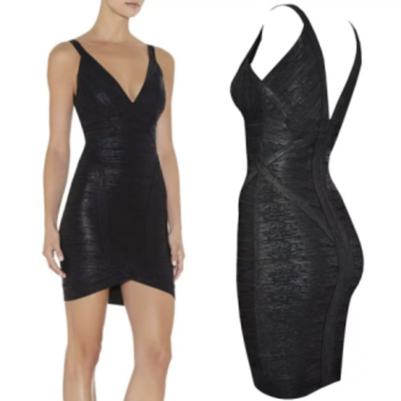 Mangates de doradas de dorado con estampado de verano Vestido de vendaje de vendaje apretado