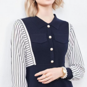 Pequeño otoño pequeño Collar de collar inverso Half cárdigan