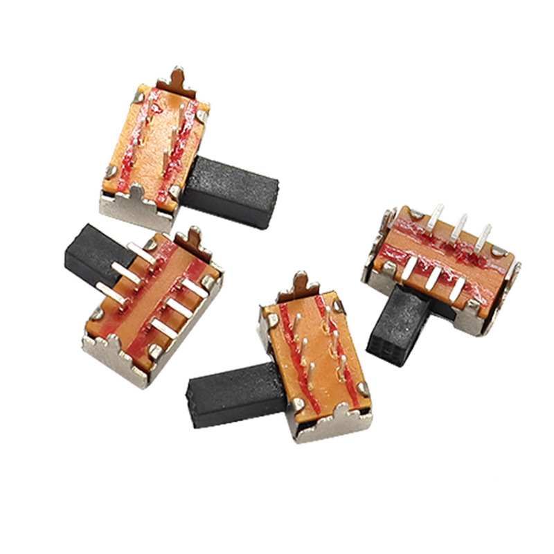 Interruptor de deslizamiento en miniatura SK22D02, un pequeño interruptor para control electrónico, eléctrico, de comunicación e industrial con dos rangos de banda de 2p y 2T
