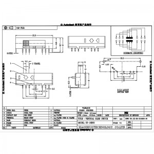 interruptor de deslizamiento SS16D03 Single-Fila 7-Interruptor deslizante del pasador, temperatura de la lámpara y ajuste de color Lámpara vertical interruptor de control deslizante