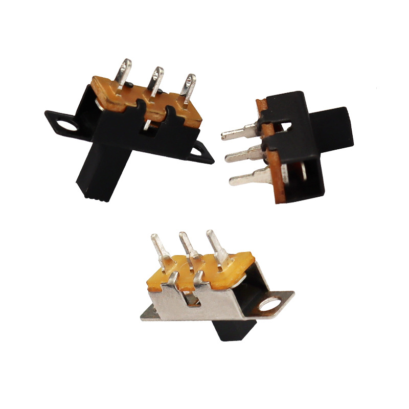 Slide Switch SS12F71 Toy Audio Single-Fila tres-Pin Interruptor deslizante LED LED Swink Micro Vertical Slide Switch