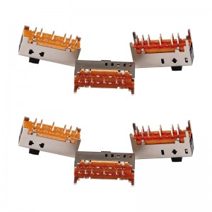 interruptor de deslizamiento SS25D01 DOBLE-Fila 12-Interruptor deslizante de pasadores Producto electrónico Interruptor de portaobjetos micro vertical