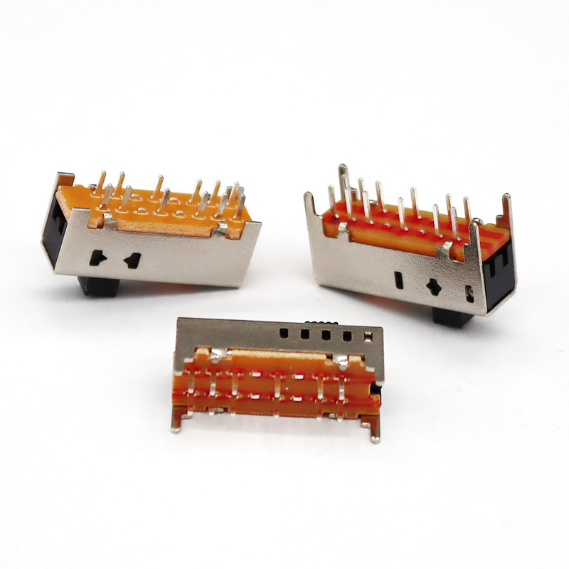 interruptor de deslizamiento SS25D01 DOBLE-Fila 12-Interruptor deslizante de pasadores Producto electrónico Interruptor de portaobjetos micro vertical
