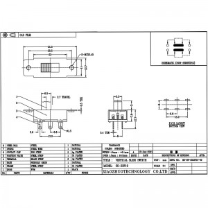 interruptor de deslizamiento SS23F19, doble-Fila 6-Pin tres-Interruptor de deslizamiento de posición, interruptor de deslizamiento de DVD denavegación de automóvil