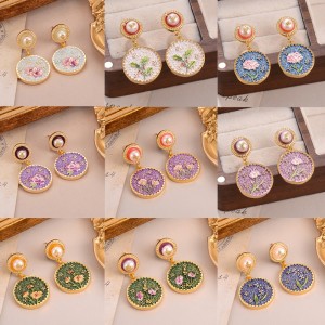 Juego de joyería floral de metal