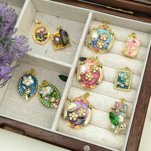 Colgante de pintura al óleo vintage