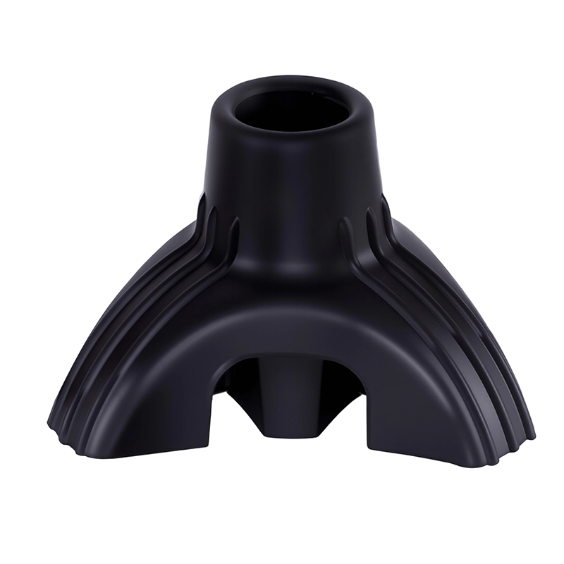 Pie de bastón de goma de tres puntas